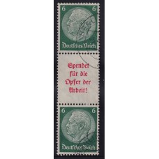 ALEMANIA 1934 ESTAMPILLAS SE-TENANT ZUSAMMENDRUCKE USADAS QUE SON MUCHO MAS ESCASAS MICHEL S126 MUY RARA 120 EUROS